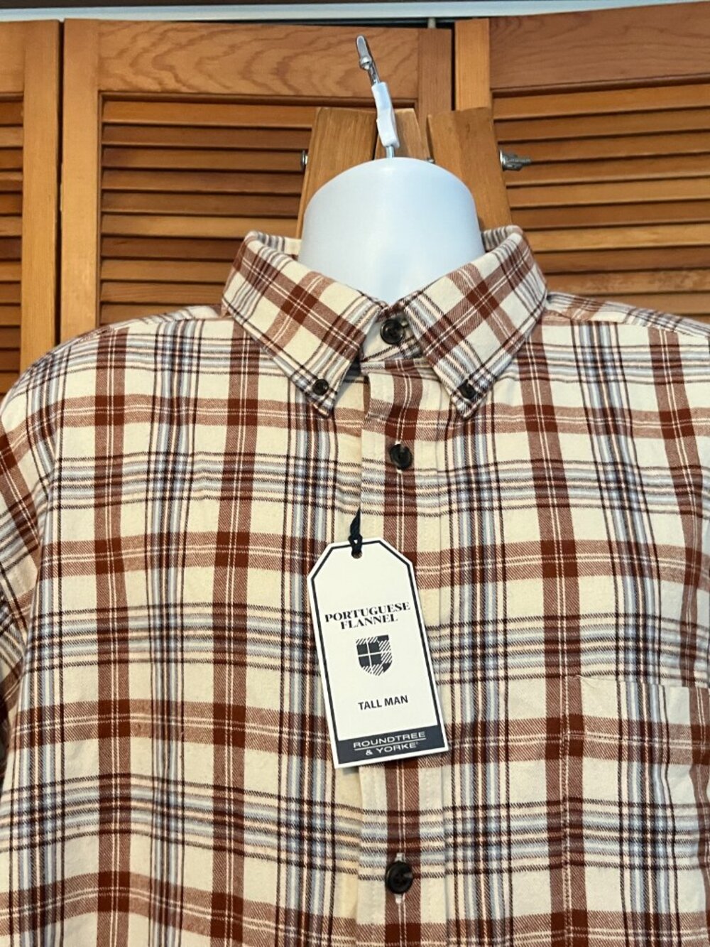 NWT ROUNDTREE & YORKE SZ 2XT LS SOFT WARM PORTUGUESE FLANNEL SHIRT